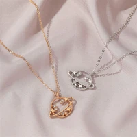 hollow planet universe pendant necklace for women charm choker neck chain wedding jewelry girls gift new korean fashion 2021