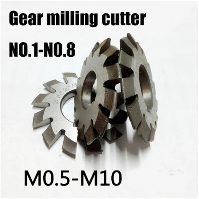 

M0.5 M0.75 M1 M1.25 M2 M2.5 M3 M4-M10 Modulus PA20 degrees NO.1-NO.8 HSS Gear Milling cutter Gear cutting tools Free shipping