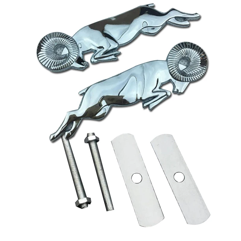 silver a pair screw Для Dodge Ram caliber 3D Автомобильная головка гриль задняя дверь 3D наклейка s металлическая Замена эмблемы металлический хром значок наклейка Ram Head - Название цвета: silver a pair screw