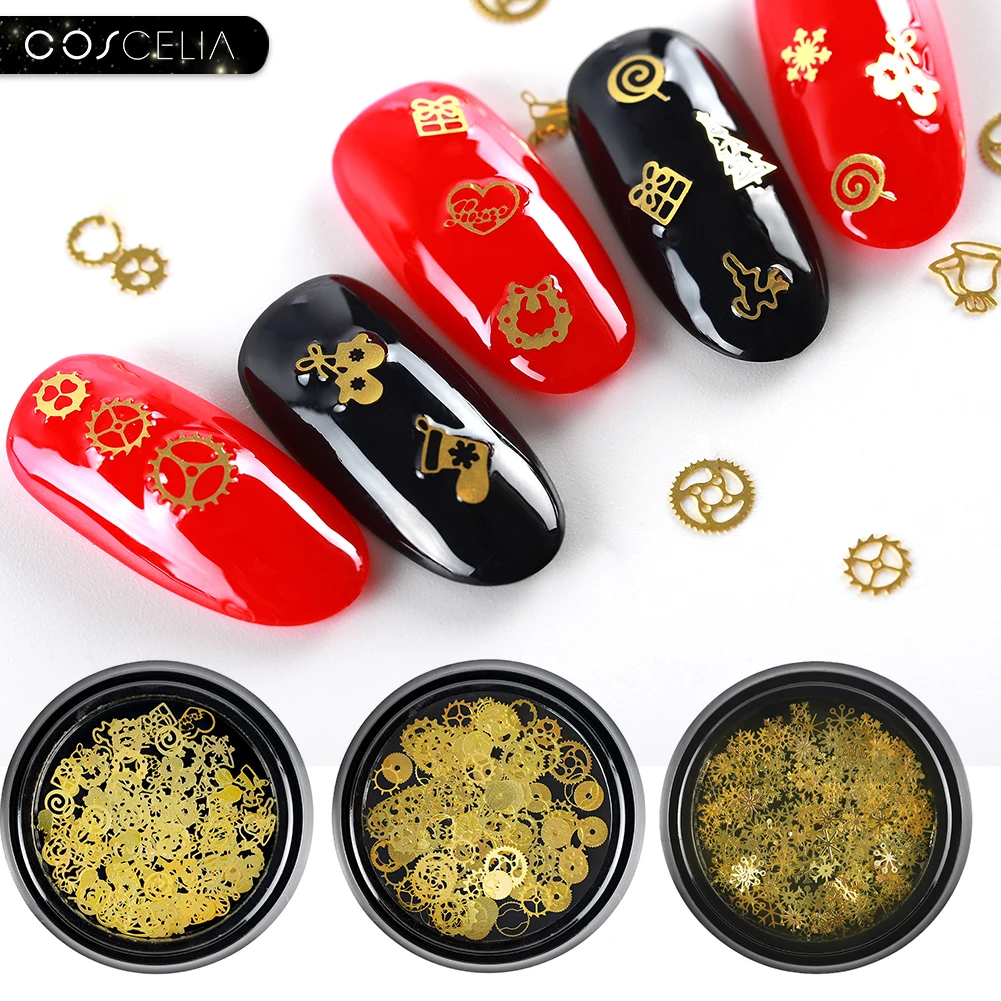 COSCELIA 3D Золотой Серебряный ноготь амулеты металлические заклепки Шпильки стразы