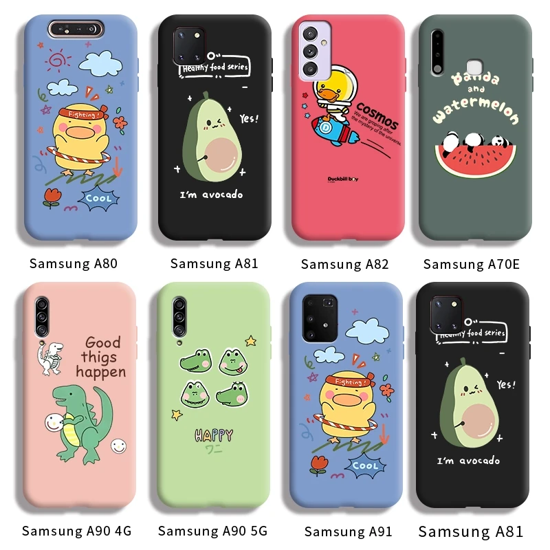 

For Samsung galaxy A80 A81 A82 Quantum 2 A70E A90 4G A90 5G A91 casing with Cartoon animal Back Cover Shockproof case