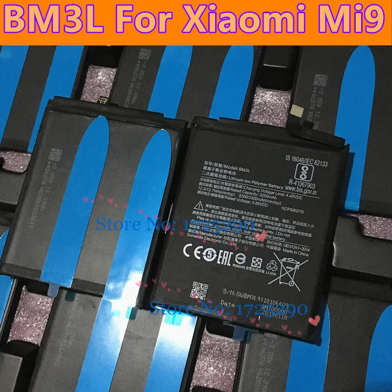 Новый оригинальный аккумулятор TMIOLOC BM3L 3300 мАч для Xiaomi 9 9SE Mi9 M9 Mi9Se BM3M батареи +