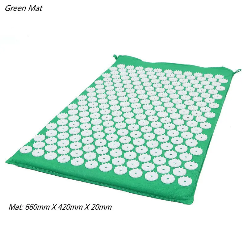 Green Mat Массажер подушка Массажный коврик для йоги акупрессур снимает стресс на спине телесная боль Спайк Коврик акупунктурный массаж йога матрас с подушкой - Цвет: Green Mat