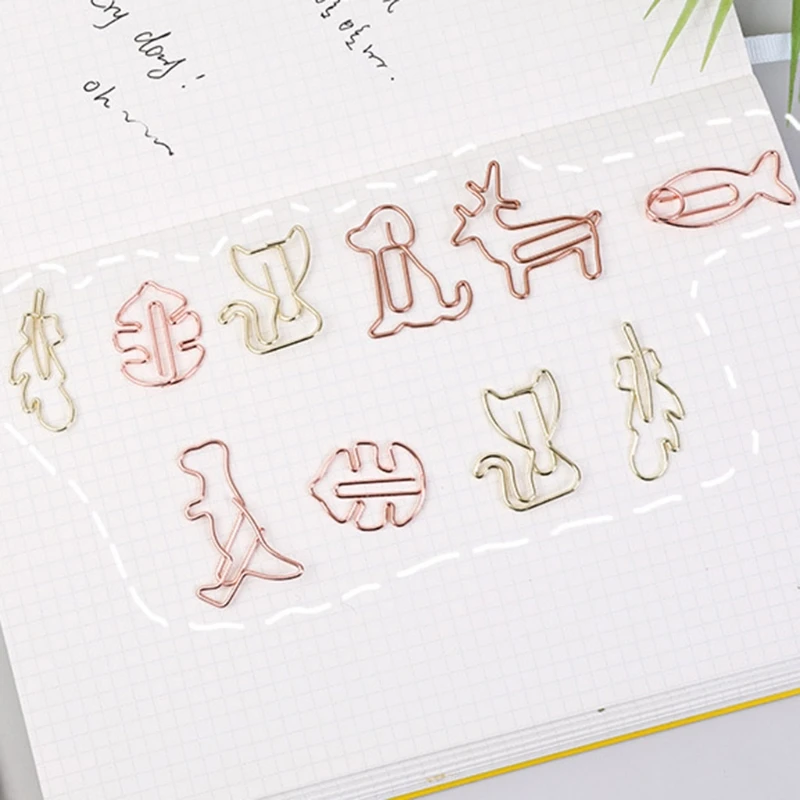 

1 Set Creative Cartoon Shaped Metal Memo Paoer Clips Bookmark Clamp Stationery PXPA