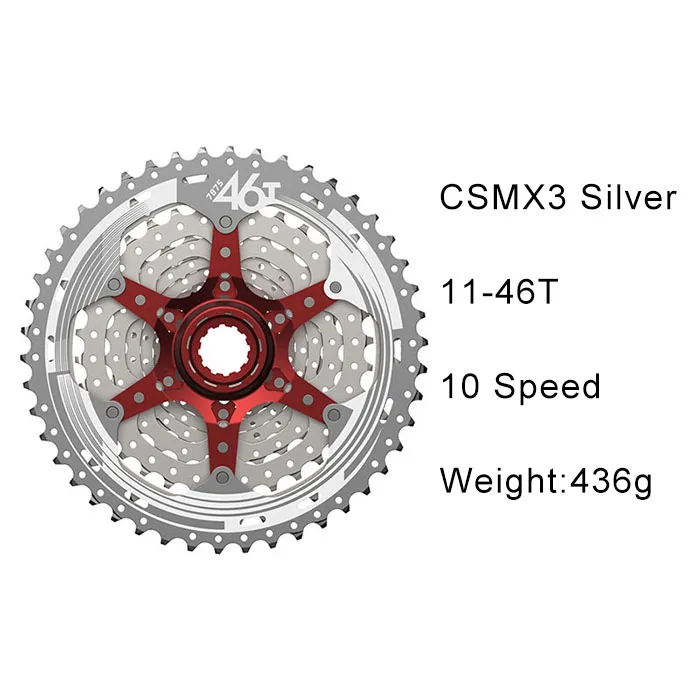 Sunracing 10s 11s MTB велосипед свободного хода 11-42 T 46T 50 T, CSMX80 S3 X3 S8 X8 кассеты, 10 11 скоростей широкоугольный Велосипед маховик - Цвет: X3 10S 46T silver