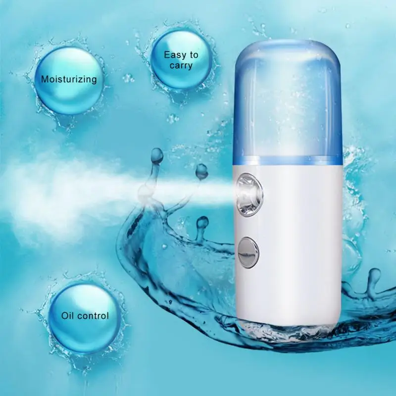 1pcs USB Rechargeable Nano Mist Sprayer Facial Humidifier Nebulizer Steamer Moisturizing Beauty Instruments Face Skin Care Tools