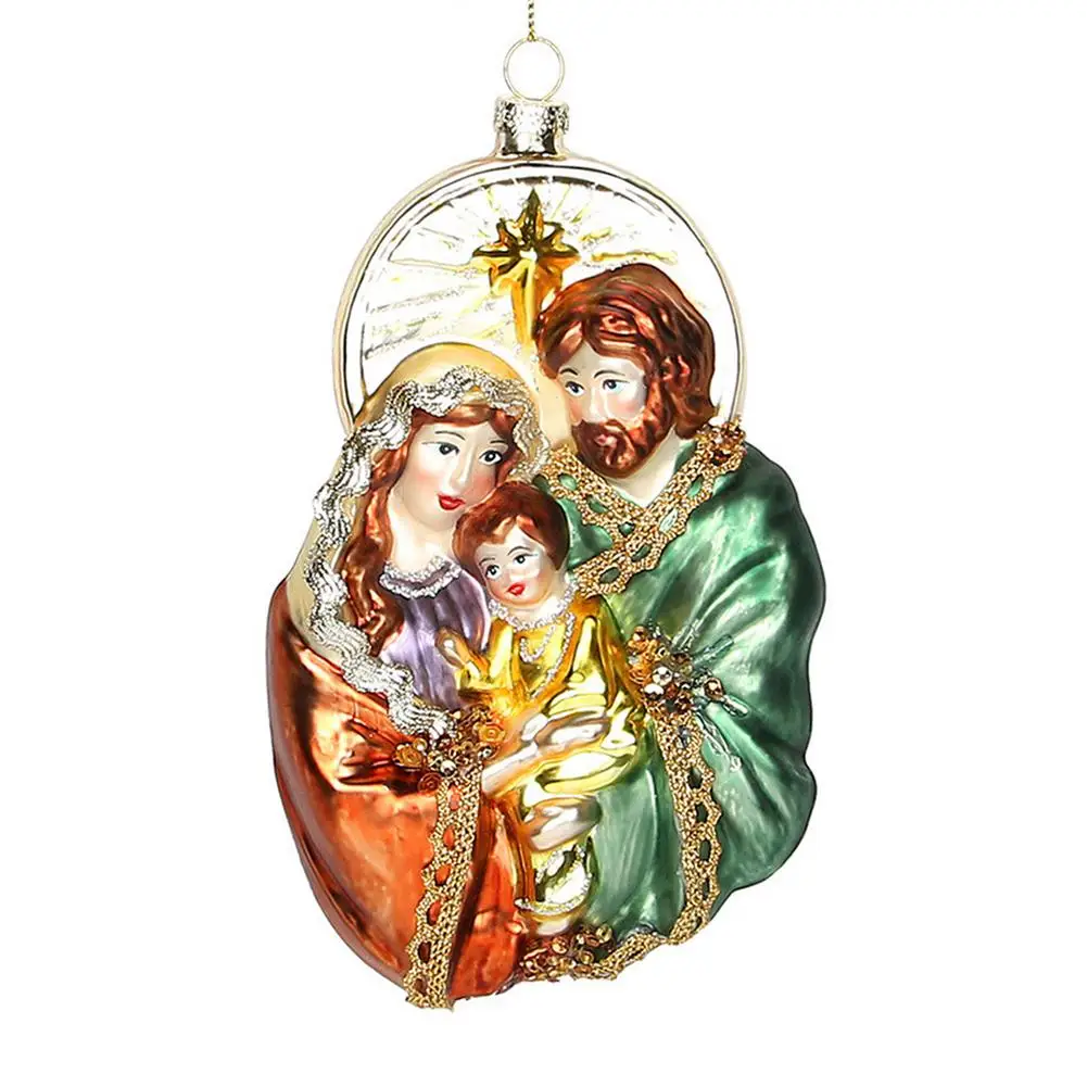 

Фотофон для рождественской елки с изображением девы Марии, отца, Иосифа и Иисуса