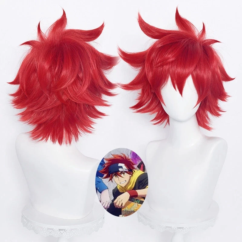 

Парик для косплея по мотивам аниме «бесконечность», термостойкие красные короткие искусственные волосы с челкой, шапочка, SK∞ Reki Kyan, SK8