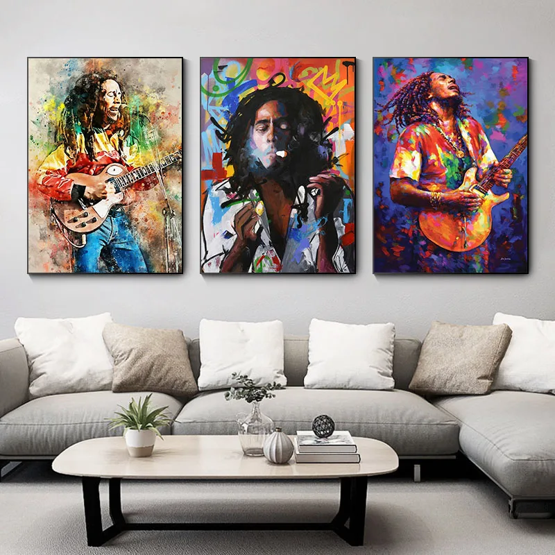 

Abstract Bob Marley Art Canvas Print Paintings Father of Music Portrait Posters Wall Art Picture Living Room Home Decor No Frame