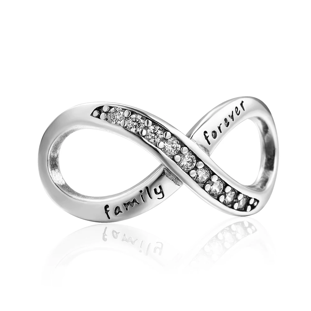 New Infinity family forever Love You Best Friend Charm DIY fine beads Fit Original Pandora Charms Silver 925 Bracelet Jewelry | Украшения и
