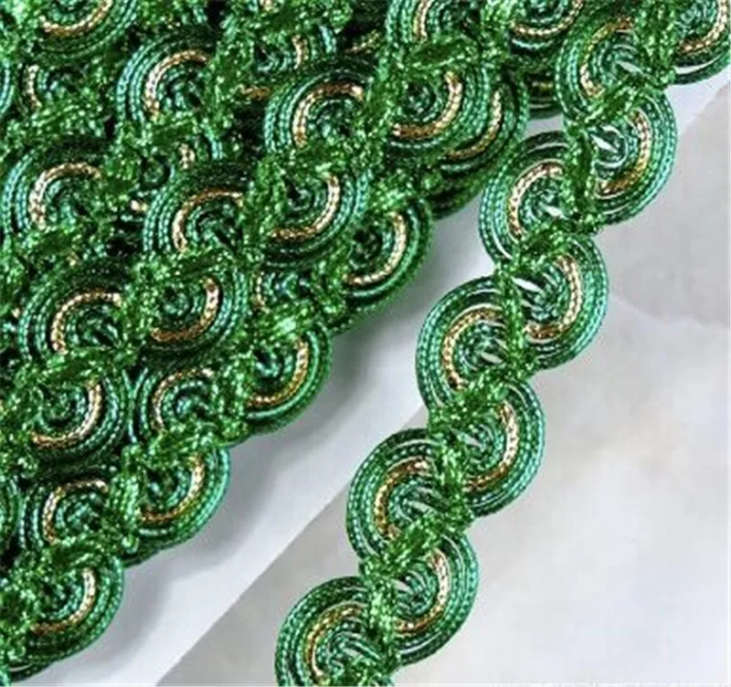 

13Meters/Lot Green Sequin Lace, Ribbon, Wave Lace for Dance Clothing,Hat,Shoes Accessory
