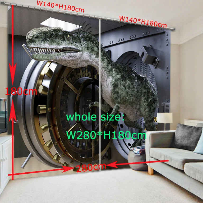 Модные 3d шторы с принтом динозавра светонепроницаемые для гостиной детской