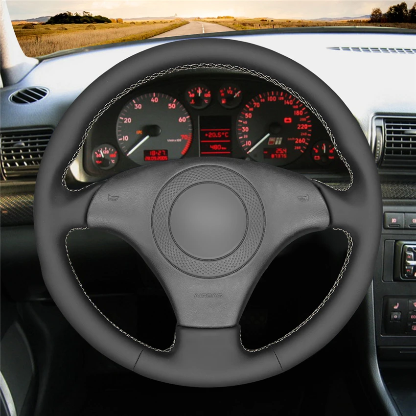 MEWANT черная искусственная кожа чехол на руль для Audi TT(8N) 1998-2001 A8 S8(D2) 1998-2002 S4(B5) 1997-2001 S6(C5