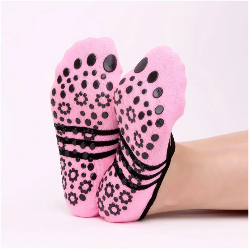 Женские бандажные носки из чистого хлопка для йоги нескользящие спортивные с