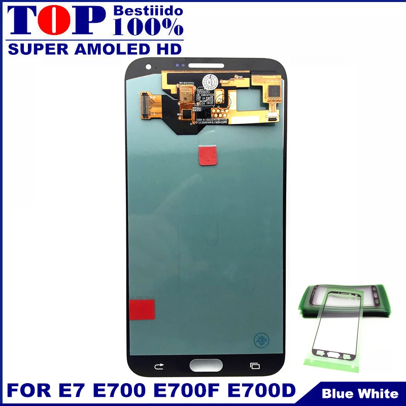 100% супер AMOLED lcd для samsung Galaxy E7 E700 E700F E7000 E7009 S дисплей кодирующий преобразователь