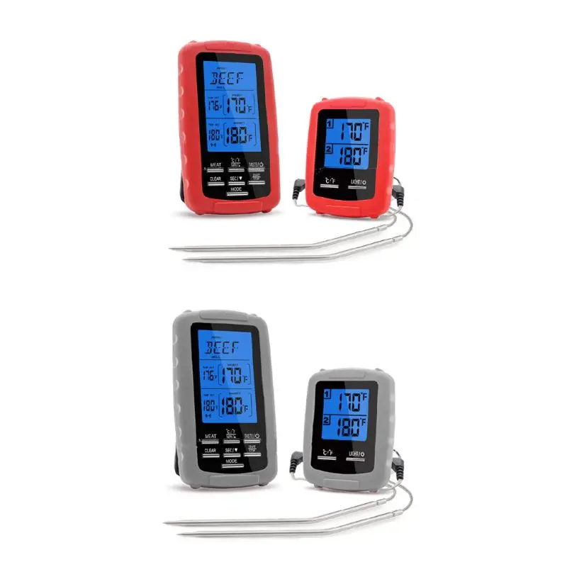

Wireless Dual Channel Digital Meat Thermometer Household Food Thermometer for BBQ Cooking Baking 63HF