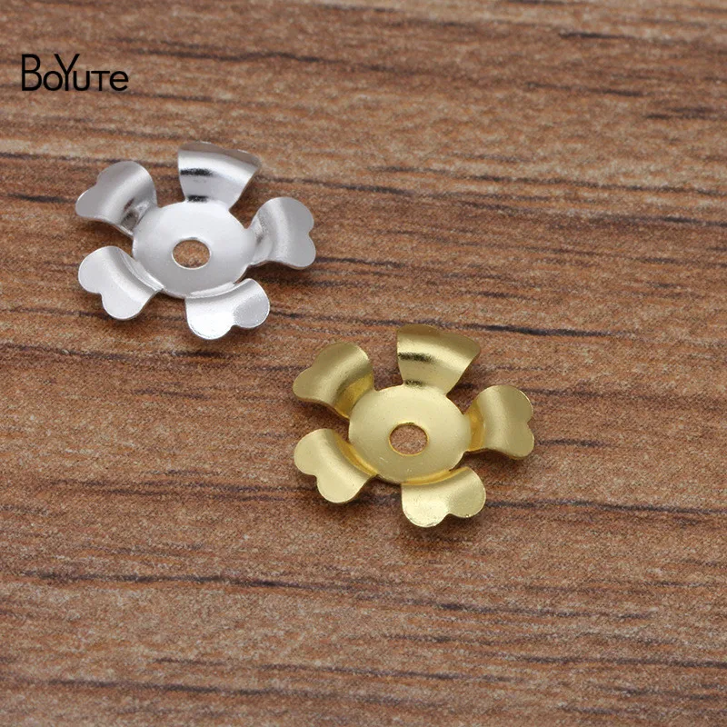 

BoYuTe (200 Pieces/Lot) 10MM Metal Brass Stamping Flower Bead Caps Diy Hand Made Jewelry Materials Wholesale