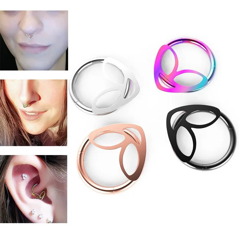 

Alien Hoop Septum Nose Ring Clip On Ear Septum Lip Eyebrow Earrings BCR Piercing