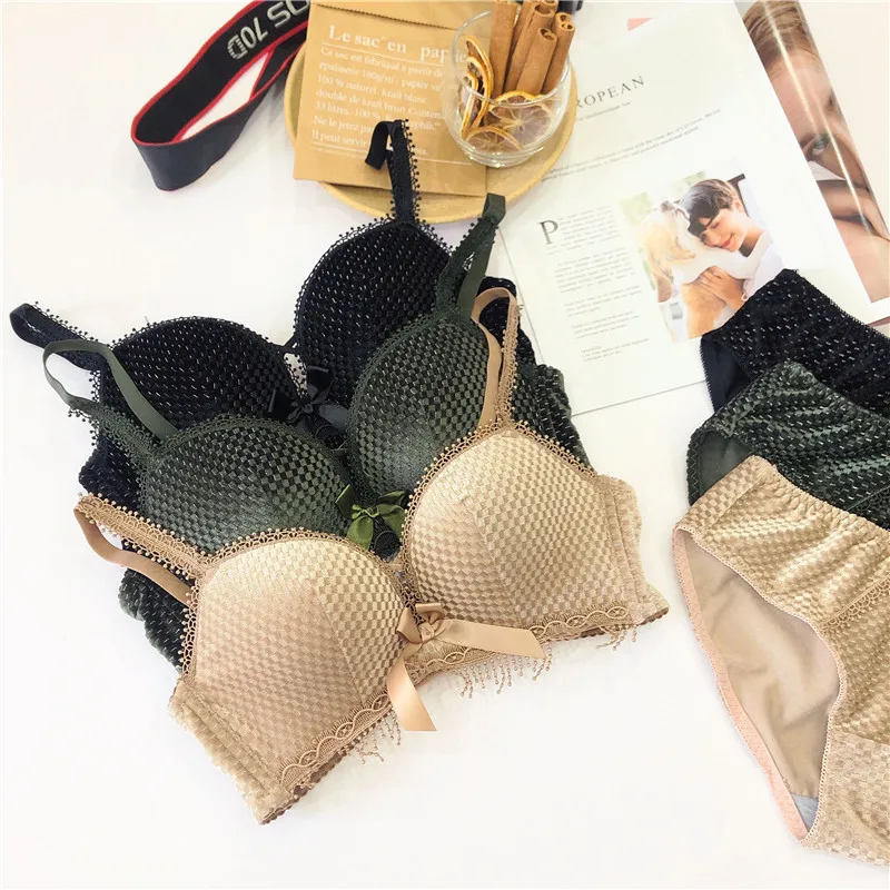 

Комплект женского нижнего белья Roseheart, Модные Зеленые бюстгальтеры с подкладкой, комплект нижнего белья пуш-ап, пикантное нижнее белье, крас...