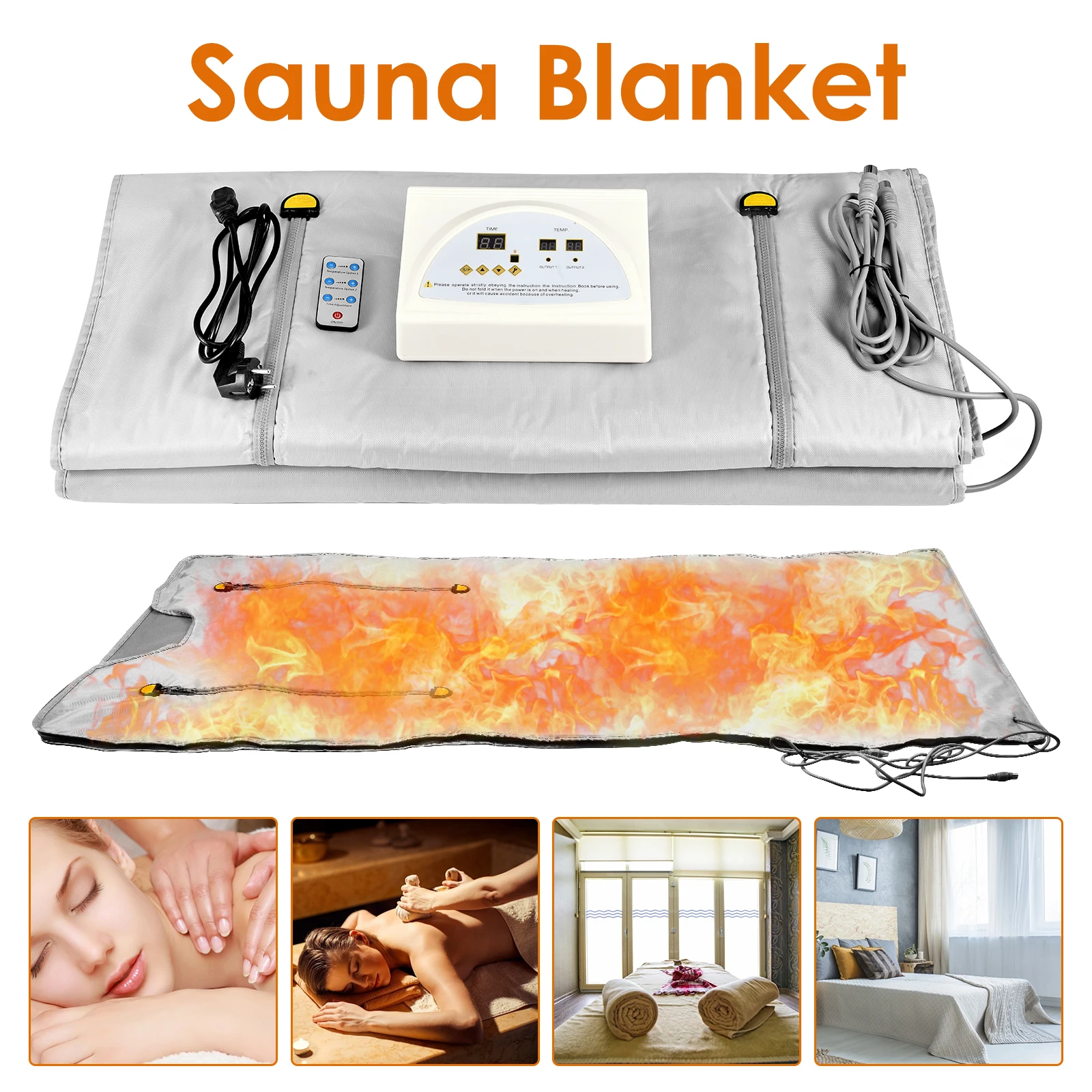 Sauna Blanket FIR Hot Sweat Digital Oxford Sauna Heating Blanket Slimming Body Shaper enlarge