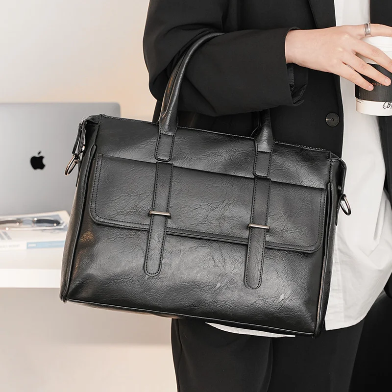

Портфель для ноутбука для мужчин, сумки, деловая сумка-мессенджер, винтажная повседневная мужская сумка через плечо Crazy Horse