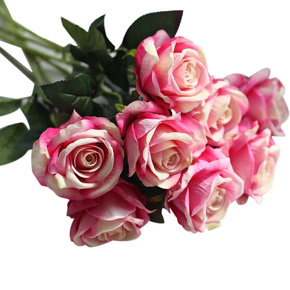 Фланелевые искусственные розы букет невесты свадебный Декор для дома украшения