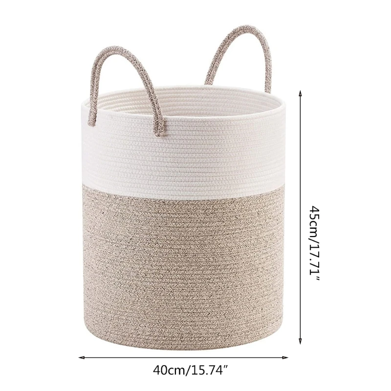 

Hand Woven Sundries Storage Basket Clothing Toy Collection Bucket Creative Cleaning Organizer Barrel Crafted Cotton Dropship