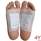 Детокс-подушечки для ног Kinoki, органические травяные очищающие Детокс-патчи, тонкие (100 шт. патчей + 100 шт. клея) 4Y