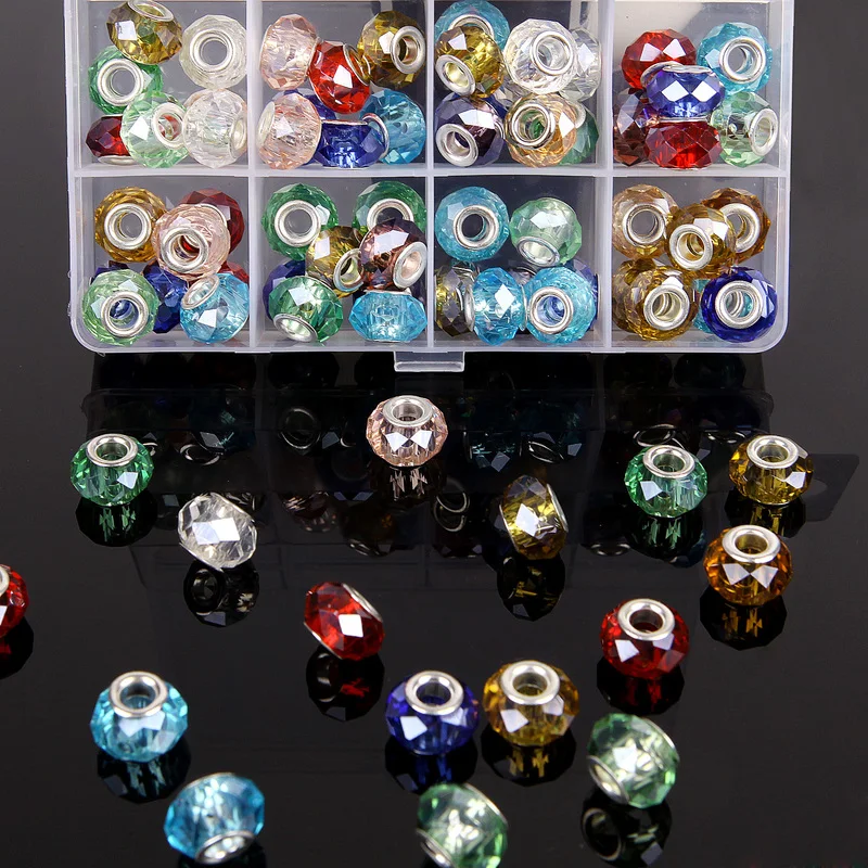 Оригинальные бусины для европейских браслетов и самодельные с кристаллами