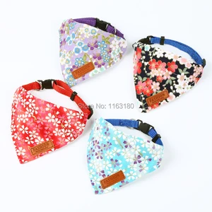 24 шт.партия банданы для собак в японском стиле хлопковые моющиеся банданы для домашних животных шарф аксессуары для собак