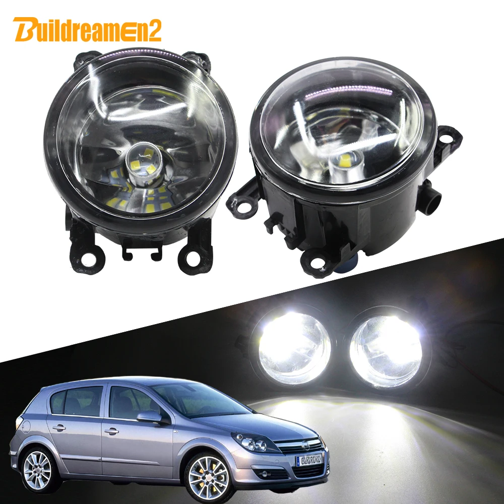 Buildreamen2 For Opel Astra G H 1998-2010 Car H11 Fog Light Kit Lampshade + Bulb DRL Daytime Running Light 12V Accessories