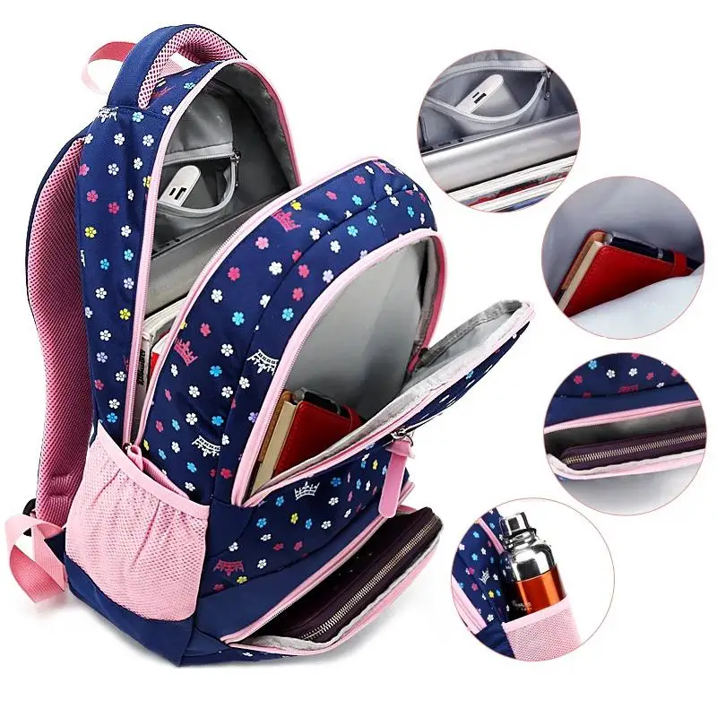 

SUN EIGHT Big Capacity New Daisy Printing Girl School Bag Kid Backpack Zipper Backpacks School Bags For Teenagers Girls