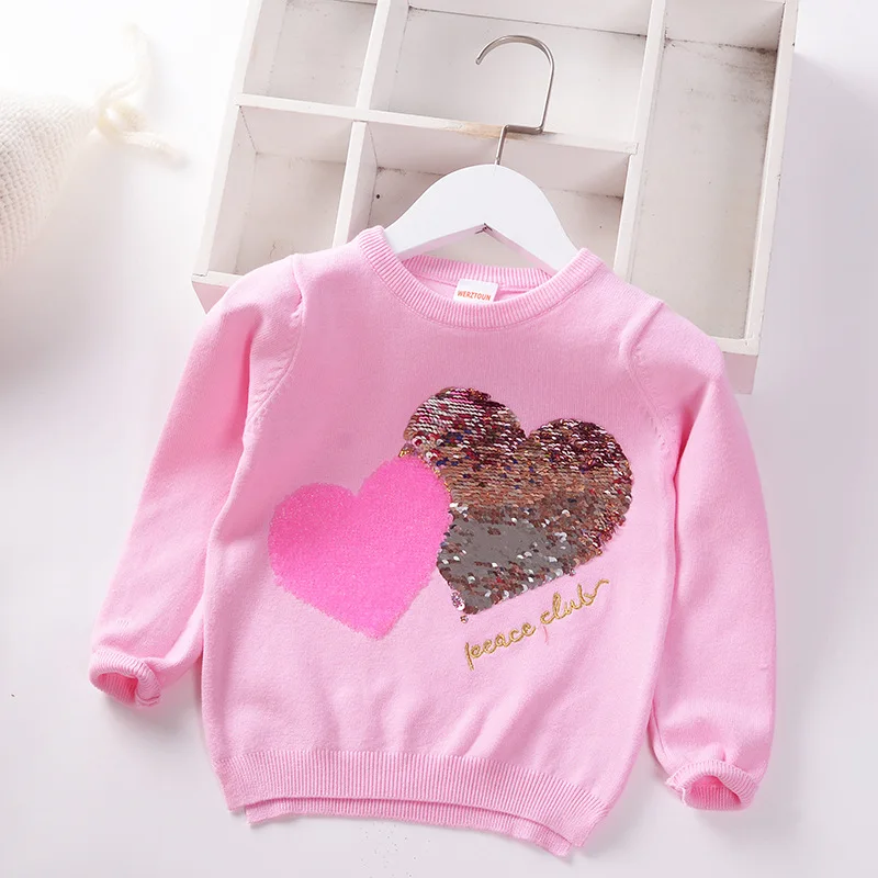 

Детский мягкий пуловер с блестками, на 90-130 см