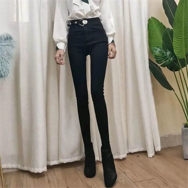 

Женские однотонные леггинсы с высокой талией, тонкие облегающие брюки-карандаш, модель T165 на весну и лето, 2021