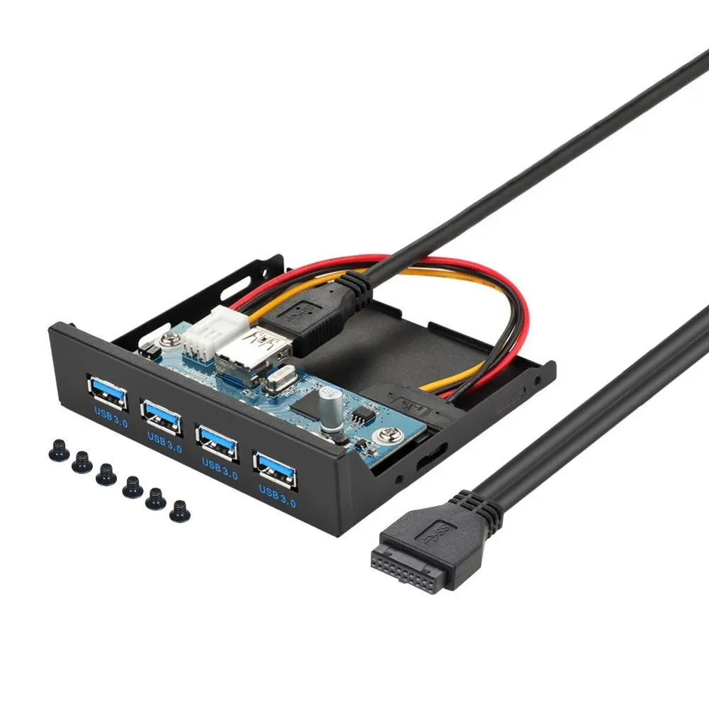 4 Port USB 3.0 En-Labs 4 порта мульти USB-C USB 2,0 USB 3,0 концентратор разветвитель Передняя панель комбинированный кронштейн адаптер для рабочего стола 3,5 дюймов флоппи-отсек - Цвет: 4 Port USB 3.0