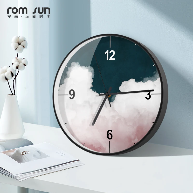 

Metal Simple Wall Clock Silent Cute Kids Art Modern Round Wall Clock Nordic Design Zegary Na Sciane Household Products DE50ZB