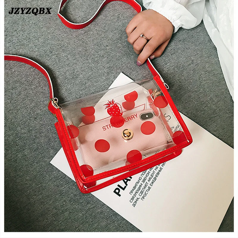 

Женская сумочка в горошек, прозрачная сумочка, женские сумки на плечо и сумки, Модная студенческая пляжная сумка для девочек