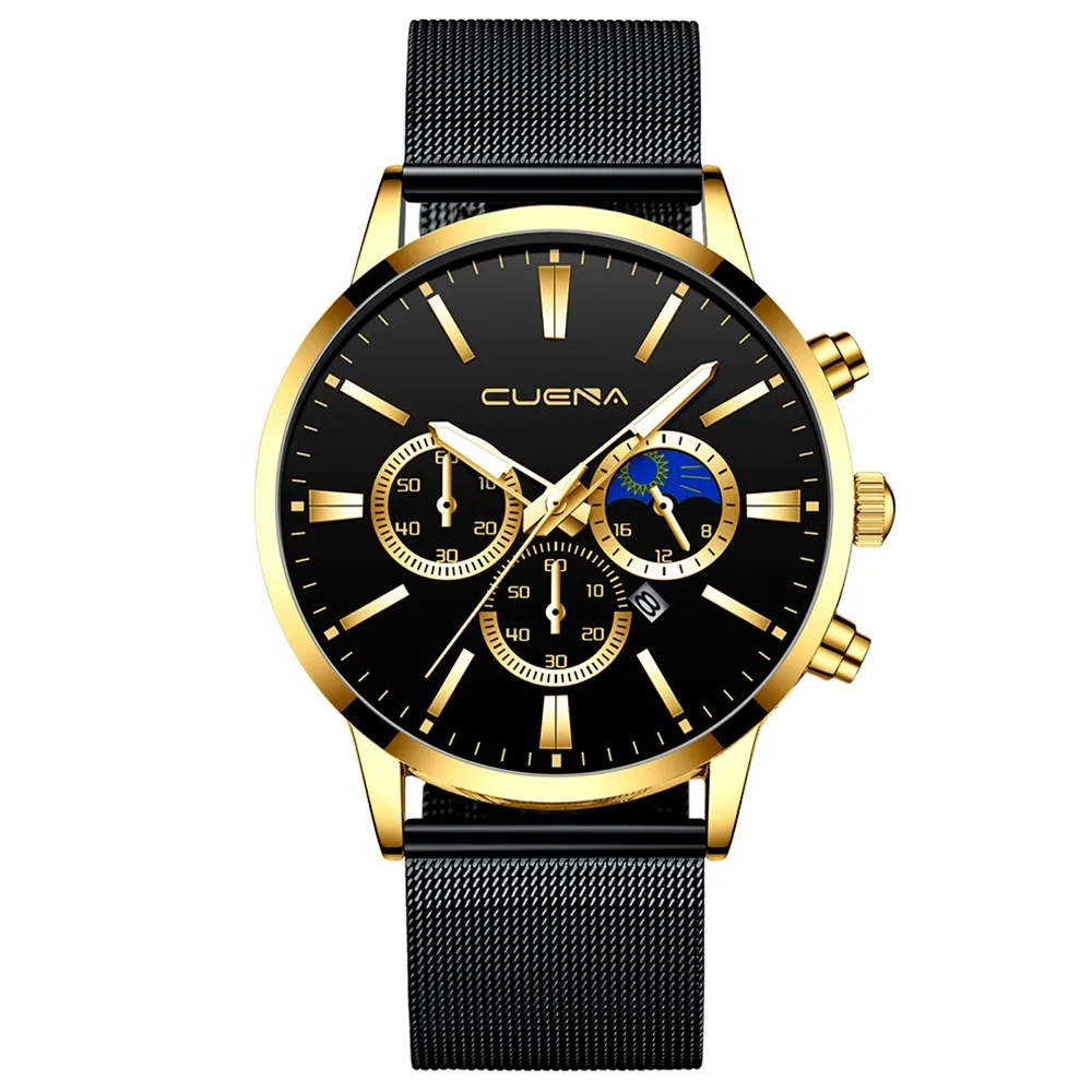 

Luxury Watches Men Cuena Sport Watches Men's Quartz Steel Mesh Watch Clock Military Waterproof Wrist Watch Relogio Masculino
