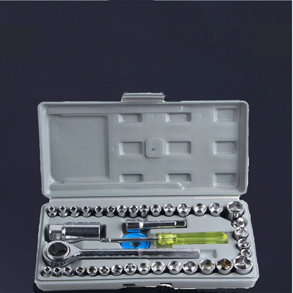 

1 Set of 40pcs Automobile Motorcycle Repair Tool Box Sleeve Screwdriver Kit Precision Socket Car Repair Tool