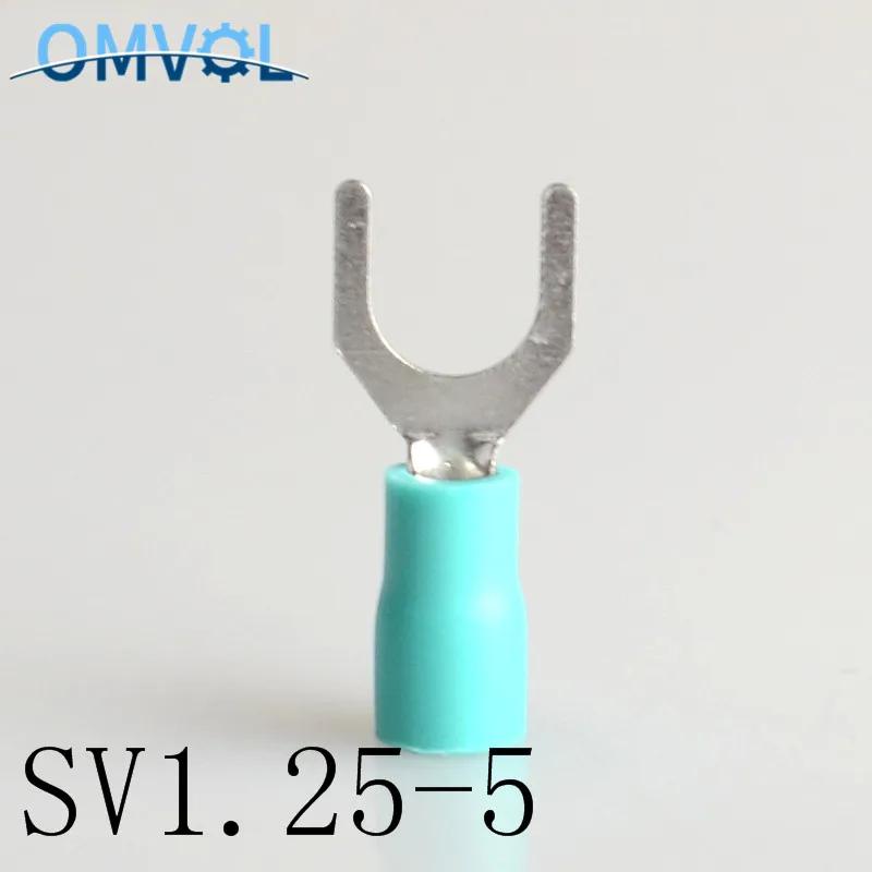 50 шт. SV1.25 5 желтый Furcate кабельный соединитель предварительно изолирующая вилка