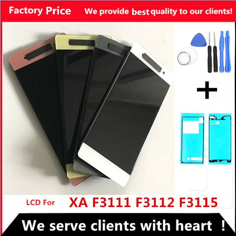 

ЖК-дисплей 5,0 дюйма для Sony Xperia XA F3111 F3113 F3115, ЖК-дисплей с сенсорным экраном, дигитайзер в сборе, XA dual LCD