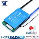 YIT Lifepo4 плата для зарядки аккумулятора 18650 BMS 3S 4S 7S 8S 10S 13S 16S 20S 24S 12V балансировочный блок питания Солнечная 21700 литиевая батарея