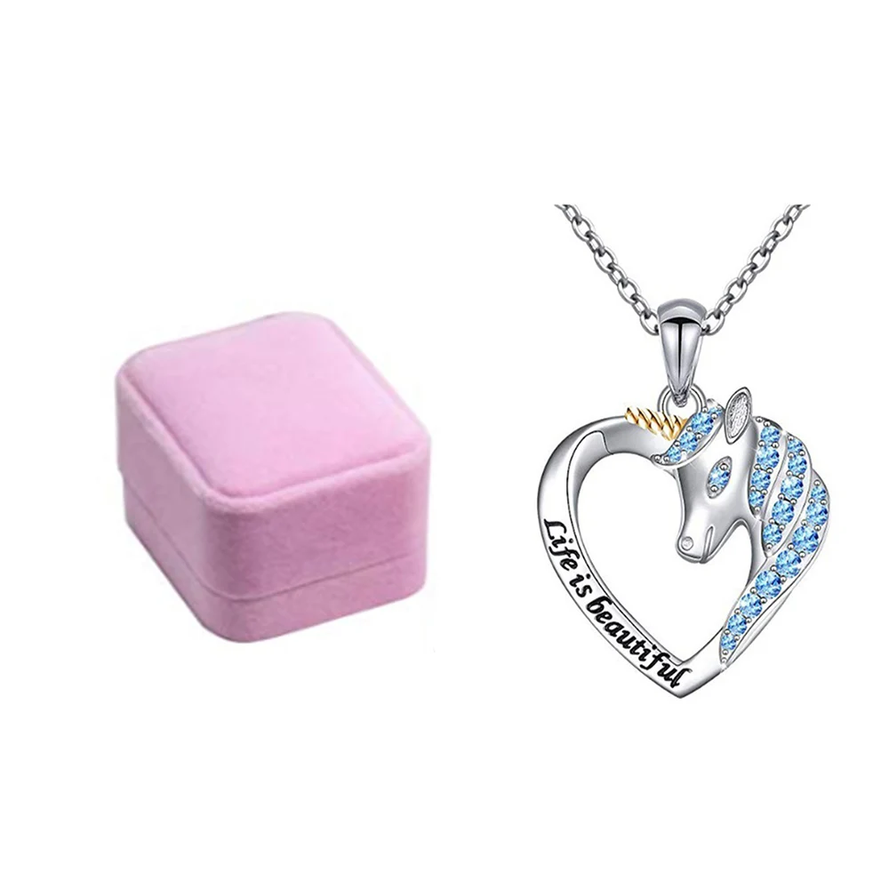 Новый ювелирный цвет ожерелье с единорогами День Святого Валентина подарок для