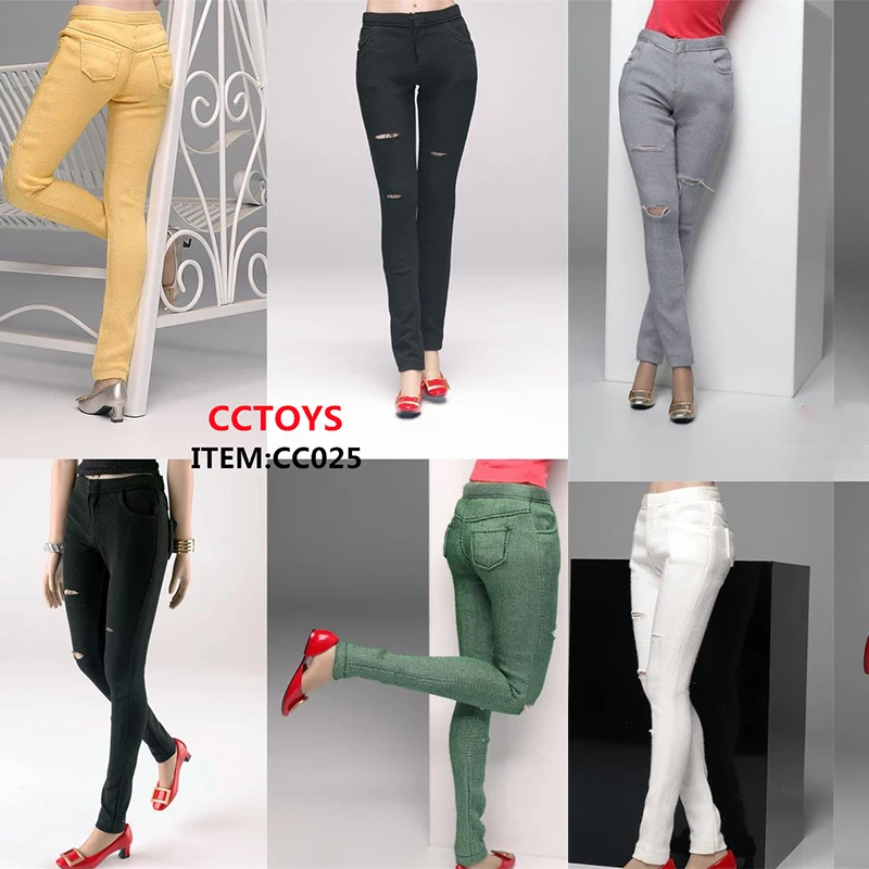 

In Stock CCTOYS CC025 1/6 Scale Soldier Women's Casual Ripped Slim Jeans Fit 12" Female Soldier Action Figure Body Dolls