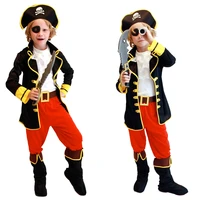 halloween kids boys pirate attached hat costume cosplay sets for children school carnival party fancy christmas gift