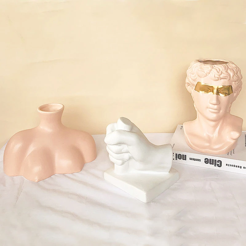 Креативная керамическая ваза в скандинавском стиле форме тела декоративная для