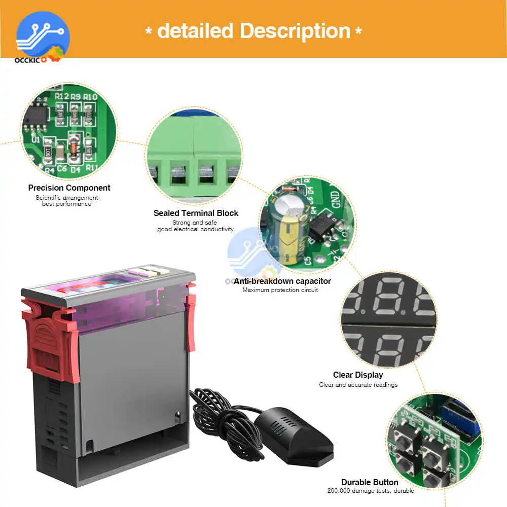 AC 110V 220V 10A SHT2000 термостат контроль температуры и влажности термометр контроллер гигрометра Многофункциональный цифровой дисплей