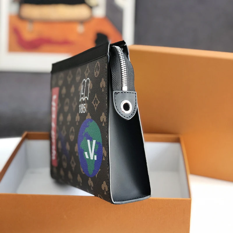 

European and American fashion men and women famous brand classic large-capacity hand long wallet business briefcase handbag