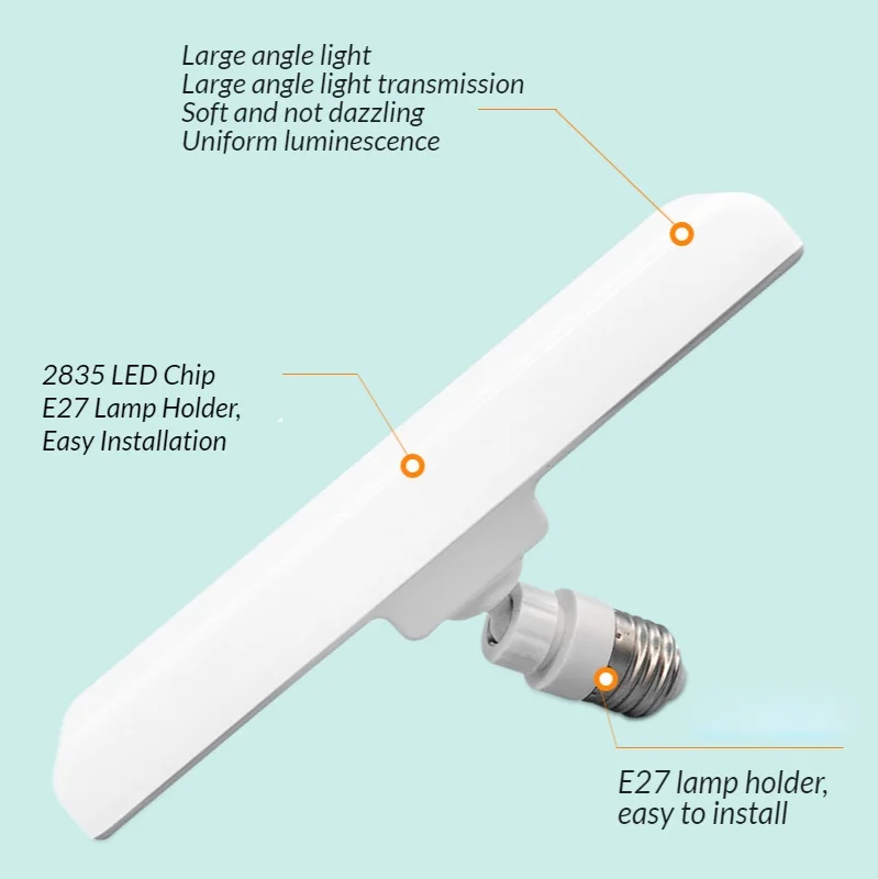 Свободное вращение T-образная лампа E27 Светодиодная трубка 110 В/220 В 2835 SMD 60