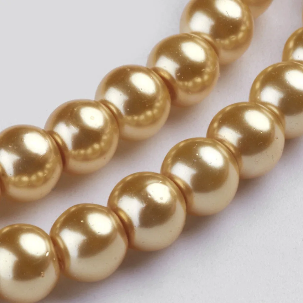 Стеклянные жемчужные бусины 6 мм имитация белого стекла круглые свободные для